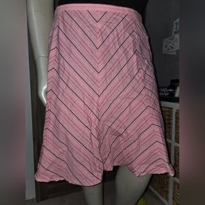 Fashion Bug Pink and Black Knee-Length A-Line Skirt